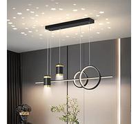 Dimmable Pendant Light LED Ceiling Chandeliers Dining Room Table Hanging Lamp Black with Remote Control 100cm 60W Creative Starry Sky Pendant Lamp LED Hanging Light for Home Bedroom Office Study Room