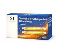 Dimmable R7s Halogen Bulb 118mm 300W - J-Type Linear Double Ended Light Bulb 230V 4480LM, Warm White 2800K, R7s 118mm Floodlight Replacement for Security, Work, Landscape Lighting (Pack of 2)