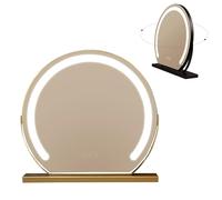 Dimmable Round Makeup Mirror with LED Light Touch Control 3 Lighting Modes Desk Vanity Mirror for Dressing Table 40cm Size Black & White Options