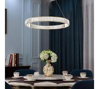 Dimmable Semi Flush Chandelier Suction Hanging Dual-Purpose with a Source Dulight,Bedroom Ceiling Light Fixture,Led Originality Doughnut Crystal Chandelie/70Cm(Sier,70Cm)