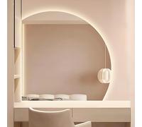 Dimmable Smart LED Bathroom Mirror28 32" 36" 40" Half Moon AntiFog Waterproof Backlit SemiCircle Design for Modern Decor Perfect for Makeup and Grooming