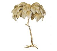 Dimmable Standing Floor Lamp with Resin Body Feather Design 3 Colors Tall Corner Light for Bedroom & Office Stylish Decorative Lighting (Camel 59"x35")