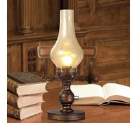 Dimmable Traditional Retro Kerosene Oil Lamp Table Lamp Antique Glass Cozy Nostalgic Desk Lights Bedroom Bedside Metal Table Lamp,Modern