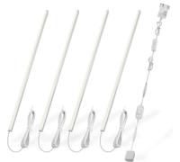 Dimmable Under Cupboard Lighting Kit - 4pcs 30cm V-Shape Ultra Slim LED Light Bars for Showcase Shelf Low Profile Seamless Illumination - 1200lm, 12W - Warm White 3000K - UK Plug