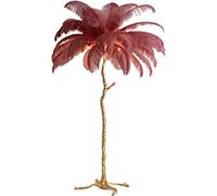 Dimmable White Golden Feather Floor Lamp with Resin Stand - 170cm Tall E14 LED Light for Elegant Bedroom & Living Room Decor Modern Home Lighting Solution