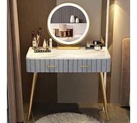 Dimmer LED Makeup ty Table with Drawer & Compartments Versatile Dressing Table with or without Stool for Makeup Room & Bedroom