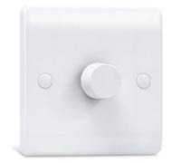 Dimmer Light Switch, Single Wall Dimmer Switch for LED, Halogen & Incandescent Bulbs, Trailing Edge Technology 1 Gang, 1Way/2 Way Rotary Switch (3-100W)