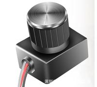 Dimmer Switch for 12-24V LED RV Lights, 5A 96W DC Knob Controller with Smooth Flicker-Free Adjustment for Yachts Trucks Trailers Boats, Compact PC Housing, Black, 20cm Cable
