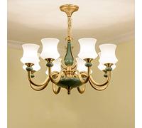 Dimming European Style E27 Multi-head Lamp Wall Lamp Brass Living Room Pendant Lights Modern Villa Ceiling Lamp Bedroom Restaurant Pure Copper Ceramics Hanging Lights Bedroom Wal