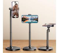 DIMONCOAT Phone Stand for Desk, Angle Height Adjustable Phone Holder for Desk, Aluminum Alloy Universal iPhone Holder, Retractable Cell Phone Stand Recording Office for iPhone 16 15 Pro Max Plus