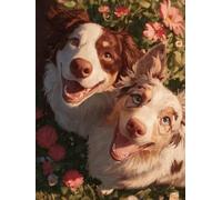 Dimond Art for Adults Border Collie 5D Diamond Painting Kits for Adults Flower, DIY Gem Art Full Square Drill Crystal Creations Dimonds Cross Stitch, Home Wall Decor, Gifts for Women 12x16in 8-OI63