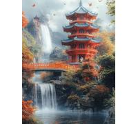 Dimond Art for Adults Falls Tower 5D Diamond Painting Kits for Adults, DIY Gem Art Full Round Drill Crystal Dimonds Embroidery Cross Stitch Kits, Home Wall Decor, Gifts for Women 40x60cm 2-A790