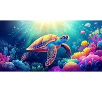 Dimond Art for Adults, Large Diamond Painting Kit Turtle 90x180 cm 5D Full Drill Round Diamond Painting Color with Accessories DIY Crystal Gem Art Crafts Canvas Picture for Home Wall Decor GiftsC-312