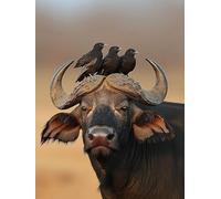 Dimond Art for Adults Ox 5D Diamond Painting Kits for Adults Crow, DIY Gem Art Full Square Drill Crystal Dimonds Embroidery Cross Stitch Kits, Home Wall Decor, Gifts for Women 40x60cm 8-6P43