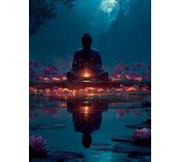 Dimond Art for Adults Zen Flower 5D Diamond Painting Kits for Adults, DIY Gem Art Full Round Drill Crystal Dimonds Embroidery Cross Stitch Kits, Home Wall Decor, Gifts for Women 50x80cm 6-W375