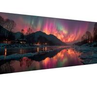 Dimond Art Kits Aurora 5D Diamond Painting Kits for Adults Snow, Retro DIY Gem Art Craft Full Round Drill Crystal Creations Cross Stitch, Hobbies for Adults Women for Home Wall Decor 30X60cm 7-1X26