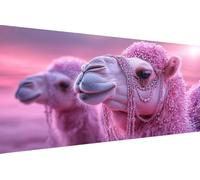 Dimond Art Kits Camel 5D Diamond Painting Kits for Adults Animal, Retro DIY Gem Art Craft Full Round Drill Crystal Creations Cross Stitch, Hobbies for Adults Women for Home Wall Decor 60x120cm 1-7O98