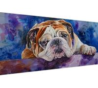 Dimond Art Kits Dog 5D Diamond Painting Kits for Adults Animal, Retro DIY Gem Art Craft Full Round Drill Crystal Creations Cross Stitch, Hobbies for Adults Women for Home Wall Decor 50x100cm U-I360