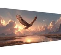 Dimond Art Kits Eagle 5D Diamond Painting Kits for Adults Lake, Retro DIY Gem Art Craft Full Round Drill Crystal Creations Cross Stitch, Hobbies for Adults Women for Home Wall Decor 60x120cm G-OH77