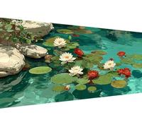 Dimond Art Kits Flower 5D Diamond Painting Kits for Adults Lake, Retro DIY Gem Art Craft Full Round Drill Crystal Creations Cross Stitch, Hobbies for Adults Women for Home Wall Decor 80x160cm 3-C755