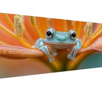 Dimond Art Kits Frog 5D Diamond Painting Kits for Adults Flower, Retro DIY Gem Art Craft Full Round Drill Crystal Creations Cross Stitch, Hobbies for Adults Women for Home Wall Decor 50x100cm 5-Z486