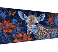 Dimond Art Kits Giraffe 5D Diamond Painting Kits for Adults Flower, DIY Gem Art Craft Full Round Drill Crystal Creations Cross Stitch, Hobbies for Adults Women for Home Wall Decor 70x140cm 4-0N14
