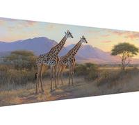 Dimond Art Kits Giraffe 5D Diamond Painting Kits for Adults Tree, Retro DIY Gem Art Craft Full Round Drill Crystal Creations Cross Stitch, Hobbies for Adults Women for Home Wall Decor 40x80cm 3-6823