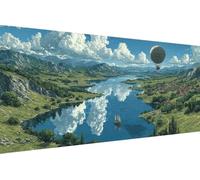 Dimond Art Kits Hot Air Balloon 5D Diamond Painting Kits for Adults Lake, DIY Gem Art Craft Full Round Drill Crystal Creations Cross Stitch, Hobbies for Adults Women for Wall Decor 80x160cm 5-YM71