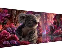 Dimond Art Kits Koala 5D Diamond Painting Kits for Adults Flower, Retro DIY Gem Art Craft Full Round Drill Crystal Creations Cross Stitch, Hobbies for Adults Women for Home Wall Decor 60x120cm 2-8356