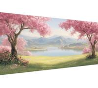 Dimond Art Kits Lake 5D Diamond Painting Kits for Adults Flower, Retro DIY Gem Art Craft Full Round Drill Crystal Creations Cross Stitch, Hobbies for Adults Women for Home Wall Decor 30X60cm 7-2R28