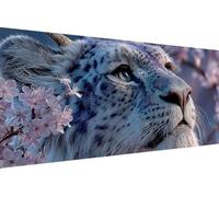 Dimond Art Kits Lion 5D Diamond Painting Kits for Adults Flower, Retro DIY Gem Art Craft Full Round Drill Crystal Creations Cross Stitch, Hobbies for Adults Women for Home Wall Decor 80x160cm Z-6593