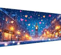 Dimond Art Kits London 5D Diamond Painting Kits for Adults Snow, Retro DIY Gem Art Craft Full Round Drill Crystal Creations Cross Stitch, Hobbies for Adults Women for Home Wall Decor 60x120cm 5-7T18