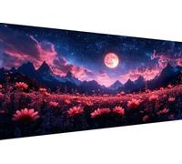 Dimond Art Kits Moon 5D Diamond Painting Kits for Adults Flower, Retro DIY Gem Art Craft Full Round Drill Crystal Creations Cross Stitch, Hobbies for Adults Women for Home Wall Decor 50x100cm V-6C78