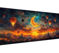 Dimond Art Kits Moon 5D Diamond Painting Kits for Adults Hot Air Balloon, DIY Gem Art Craft Full Round Drill Crystal Creations Cross Stitch, Hobbies for Adults Women for Home Wall Decor 40x80cm U-0O57