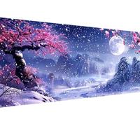 Dimond Art Kits Moon 5D Diamond Painting Kits for Adults Snow, Retro DIY Gem Art Craft Full Round Drill Crystal Creations Cross Stitch, Hobbies for Adults Women for Home Wall Decor 60x120cm S-9N42