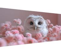 Dimond Art Kits Owl 5D Diamond Painting Kits for Adults Flower, Retro DIY Gem Art Craft Full Round Drill Crystal Creations Cross Stitch, Hobbies for Adults Women for Home Wall Decor 80x160cm 8-N396