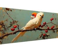 Dimond Art Kits Parrot 5D Diamond Painting Kits for Adults Fruit, Retro DIY Gem Art Craft Full Round Drill Crystal Creations Cross Stitch, Hobbies for Adults Women for Home Wall Decor 80x160cm D-MY72