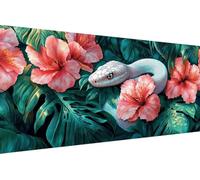 Dimond Art Kits Snake 5D Diamond Painting Kits for Adults Flower, Retro DIY Gem Art Craft Full Round Drill Crystal Creations Cross Stitch, Hobbies for Adults Women for Home Wall Decor 50x100cm M-8433