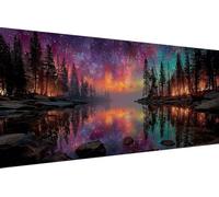 Dimond Art Kits Starry Sky 5D Diamond Painting Kits for Adults Lake, DIY Gem Art Craft Full Round Drill Crystal Creations Cross Stitch, Hobbies for Adults Women for Home Wall Decor 40x80cm 9-5241