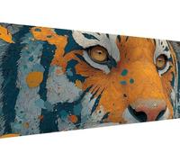 Dimond Art Kits Tiger 5D Diamond Painting Kits for Adults Animal, Retro DIY Gem Art Craft Full Round Drill Crystal Creations Cross Stitch, Hobbies for Adults Women for Home Wall Decor 50x100cm E-6725