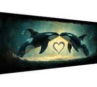 Dimond Art Kits Whale 5D Diamond Painting Kits for Adults Love, Retro DIY Gem Art Craft Full Round Drill Crystal Creations Cross Stitch, Hobbies for Adults Women for Home Wall Decor 60x120cm Y-4C94