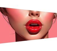 Dimond Art Kits Woman 5D Diamond Painting Kits for Adults Lip, Retro DIY Gem Art Craft Full Round Drill Crystal Creations Cross Stitch, Hobbies for Adults Women for Home Wall Decor 50x100cm 7-8D82