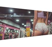 Dimond Art Kits Woman 5D Diamond Painting Kits for Adults Sports, Retro DIY Gem Art Craft Full Round Drill Crystal Creations Cross Stitch, Hobbies for Adults Women for Home Wall Decor 50x100cm A-3974