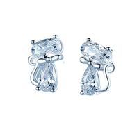 Dimond Cute Cat Earrings for Women, 925 Sterling Silver Cute Cats Stud Earring for Womendeals of the day sale prime of clearance+sale Mother+Day Gifts amazon warehouse clearance uk of my + orders AMZ