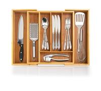 Dimono® Bamboo Drawer Organiser, Extendable 29-45.5 cm, 7 Slots