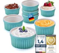 Dimono® Ceramic Ramekins Set of 8 - Creme Brulee & Souffle Bowls