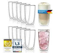 Dimono® Double Walled Glass Set of 12 - Borosilicate Latte & Long Drink