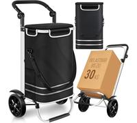 Dimono® Folding Shopping Trolley 56 L with Cooler Bag & Wheels | 3-in-1 design: trolley, shoulder bag & transport frame - foldable, water-resistant, up to 30 kg load