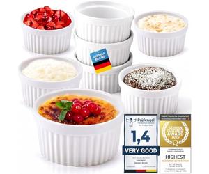 Dimono® Ramekins Set of 8, 170 ml Ceramic Creme Brulee Dishes