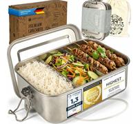 Dimono® Stainless Steel Lunch Box - 2400 ml, Leak-Proof with Compartments